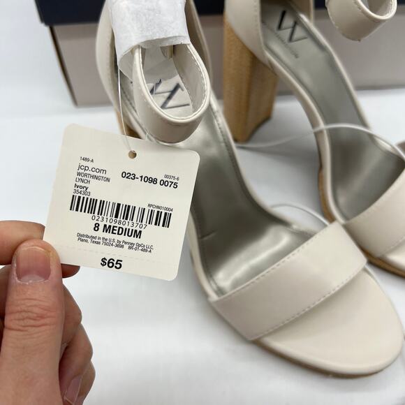 Worthington Womens Lynch Heeled Sandals Ivory Size 8M - Picture 4 of 10